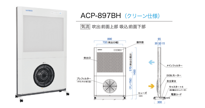 クリーンパーティションB型 ACP-897BH クリーン仕様 日本エアーテック